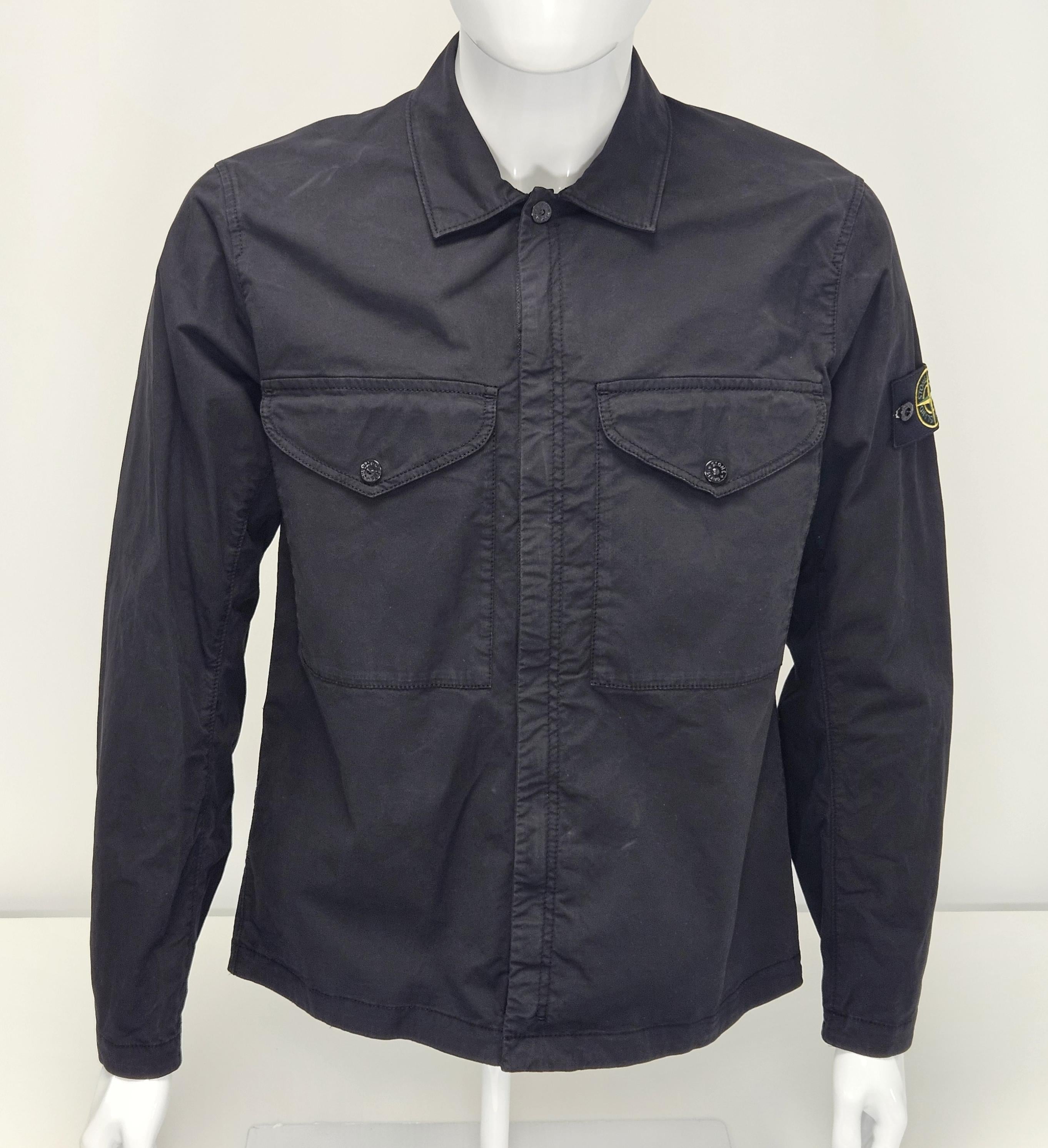 Stone Island 10210 Supima Cotton Twill Stretch-TC Overshirt - Black