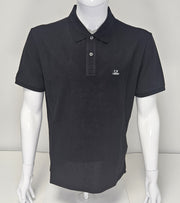 C.P. Company Short Sleeve Polo Shirt Stretch Piquet - Black