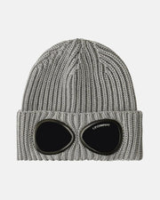 C.P. Company Extra Fine Merino Wool Goggle Beanie - Grey