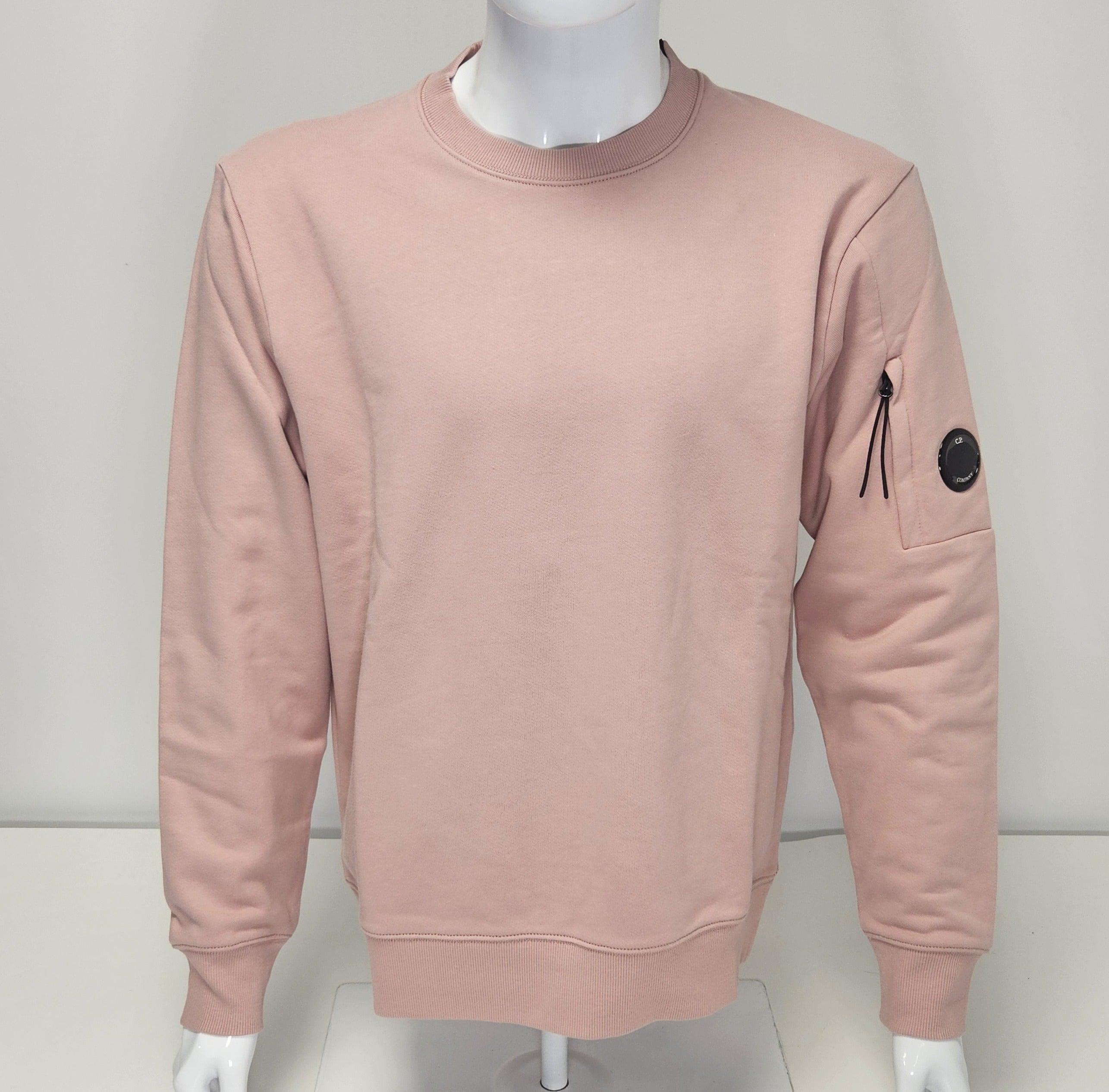 C.P. Company Light Fleece Crewneck Lens Sweatshirt - Pink