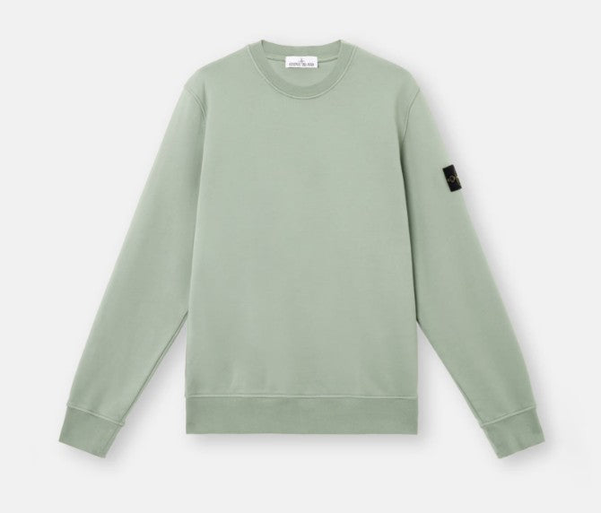 Stone Island 6100044 Cotton Fleece Crewneck Sweatshirt - Sage Green