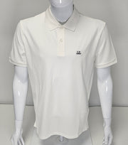 C.P. Company Short Sleeve Polo Shirt Stretch Piquet - White