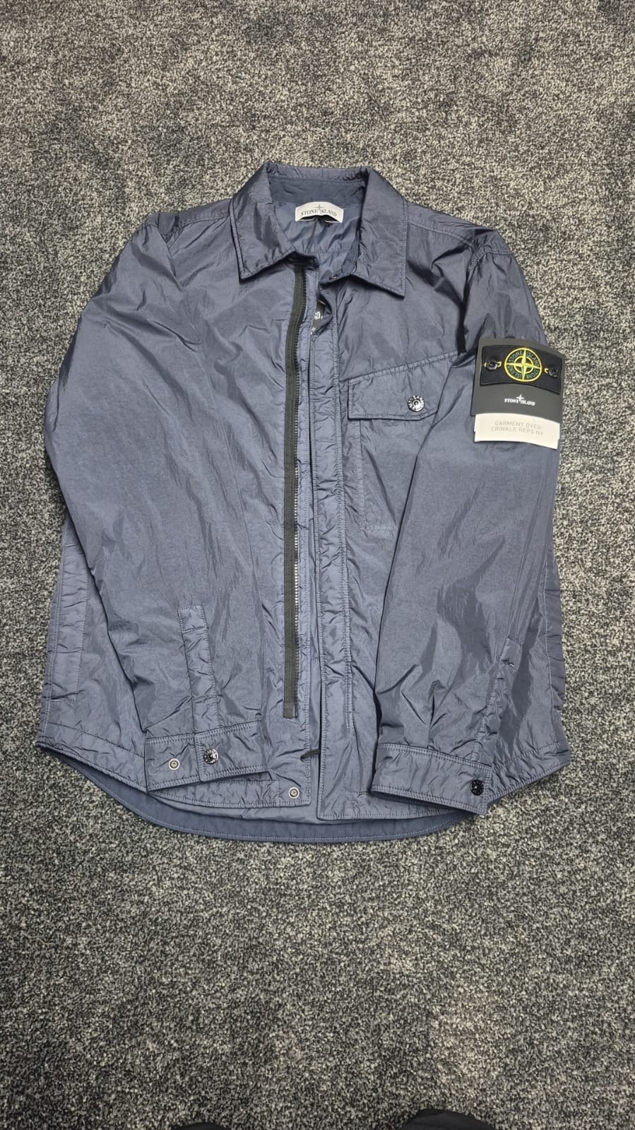 Stone Island Garment Dyed Crinkle Reps NY Overshirt